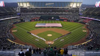 Oakland Athletics fans boycott home opener outside stadium in protest of Las Vegas move