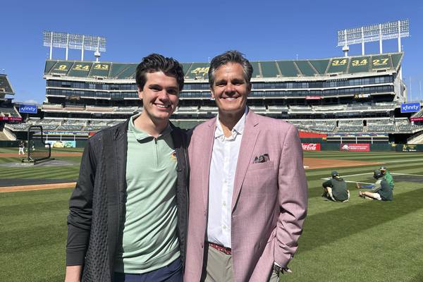 Father-son baseball play-by-play broadcasters Chip and Chris Caray cherish reunion in Oakland