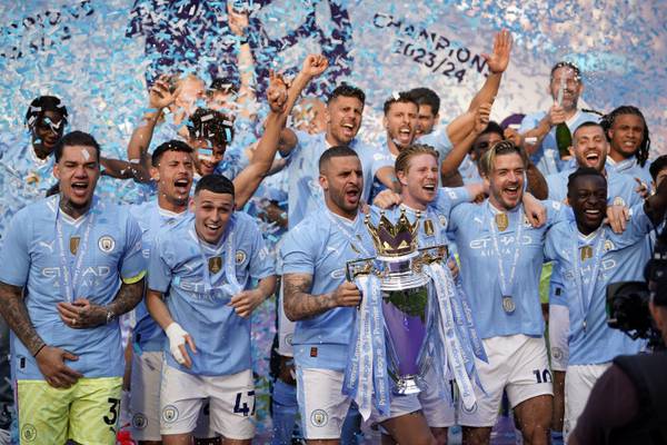 Man City fans party as Guardiola's dominant team wins a record fourth-straight Premier League title