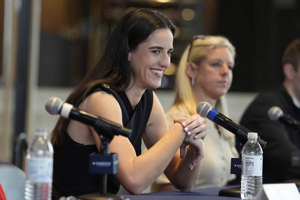 Caitlin Clark looks like a natural as Indiana Fever introduce WNBA's top draft pick